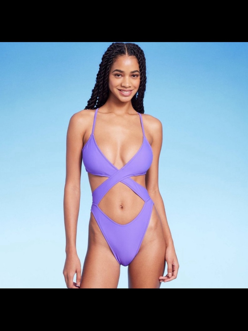 wild fable Purple Cutout One-Piece Swimsuit